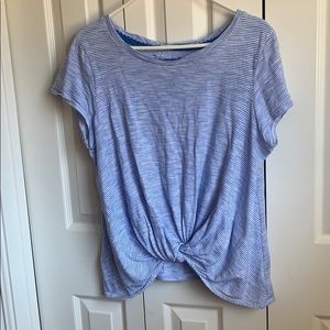 Blue & White Knot Front Tee